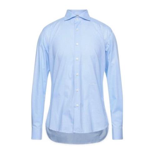 Aquascutum Broderad Logotyp Bomullsskjorta Blue, Herr