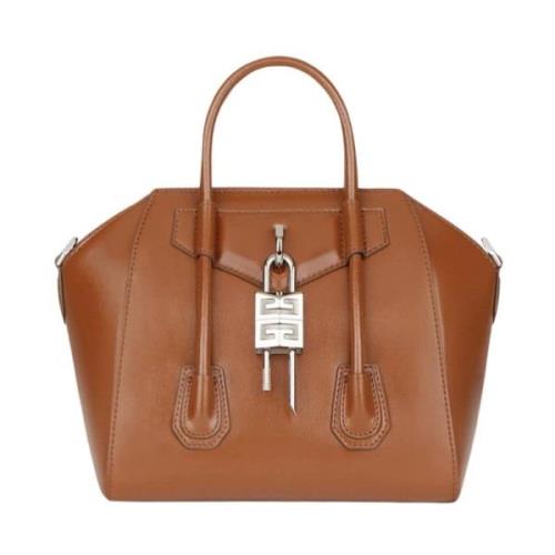 Givenchy Mini Antigona Lock väska Brown, Dam