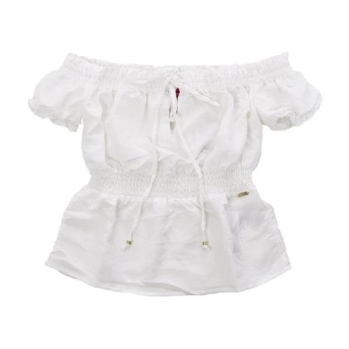 Guess Off-shoulder topp - Vit, korta ärmar White, Dam