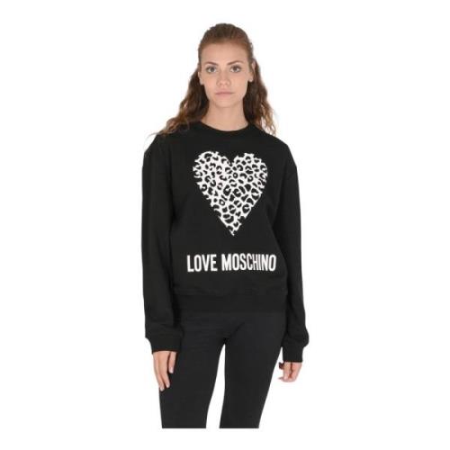 Love Moschino Svart Bomullssweatshirt Black, Dam