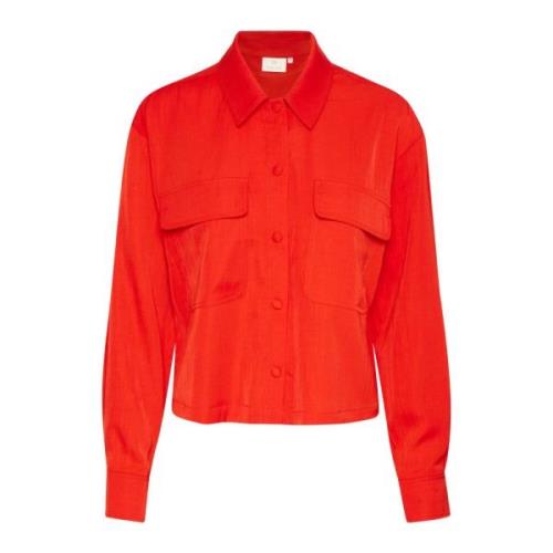 Kaffe Fiery Red Skjortblus Kalogan 10509022 Red, Dam