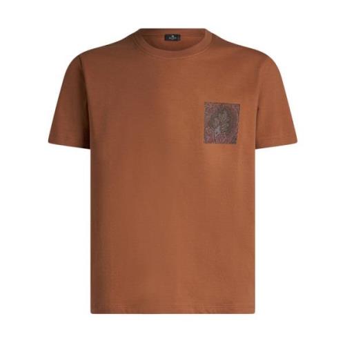 Etro Orange Paisley Print T-shirt Orange, Herr