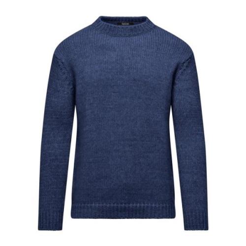 BomBoogie Varm Ullblandning Crew Neck Tröja Blue, Herr