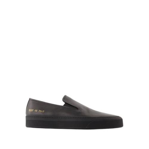 Common Projects Svart Läder Slip On Sneakers Black, Herr