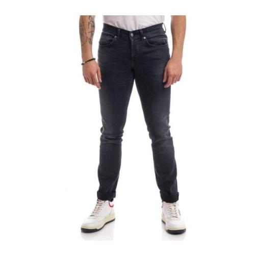 Dondup Svarta Stretch Jeans Made in Italy Blue, Herr