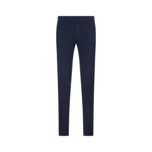 Incotex Blå Doeskin Slim Fit Byxor Blue, Herr