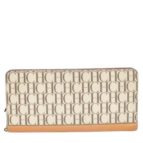 Carolina Herrera Pre-owned Pre-owned Belagd canvas plnbcker Beige, Dam