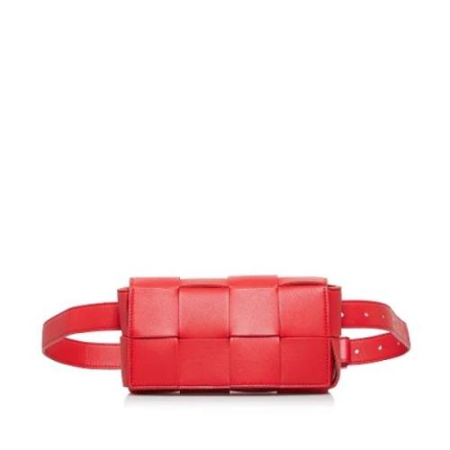 Bottega Veneta Vintage Pre-owned Laeder crossbodyvskor Red, Dam