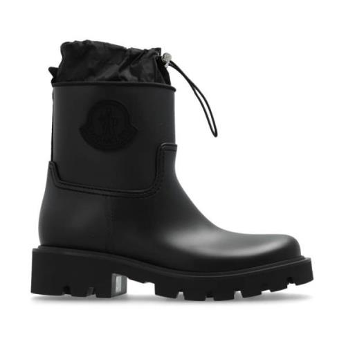 Moncler Svarta Vattentäta Kicktream Regn Ankelstövlar Black, Dam