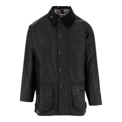 Barbour Vaxad Bomullsjacka med Sammet Krage Black, Herr