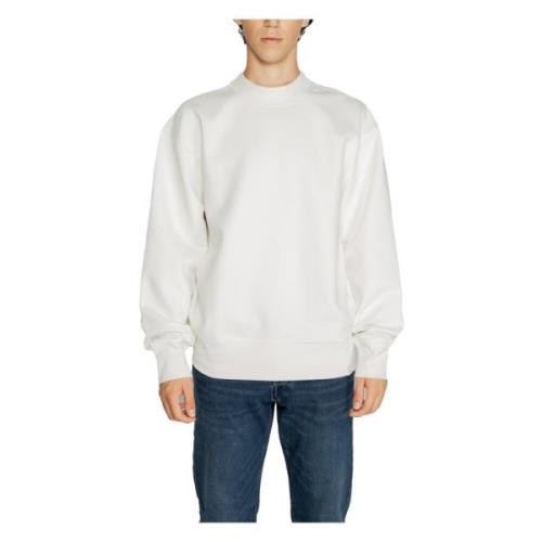 Calvin Klein Vit Rund Hals Sweatshirt Långa ärmar White, Herr