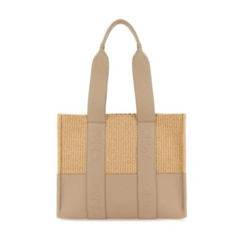 Chloé Woody Medium Tote Bag Brun Brown, Dam