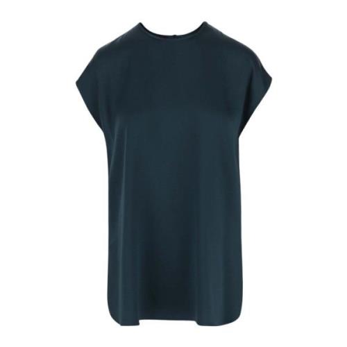 Giorgio Armani Silke Crew Neck Kortärmad Topp Green, Dam