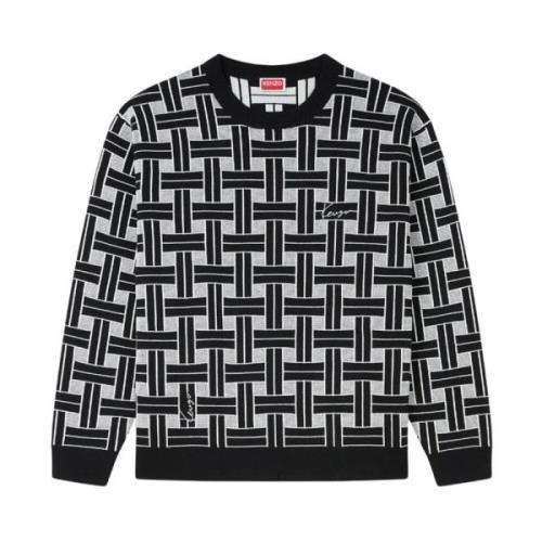 Kenzo Jacquard Weave Jumper Black, Herr