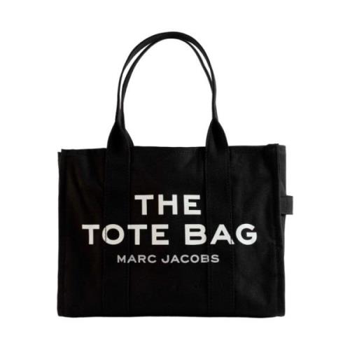 Marc Jacobs Svart Bomull Logo Axelväska Black, Dam