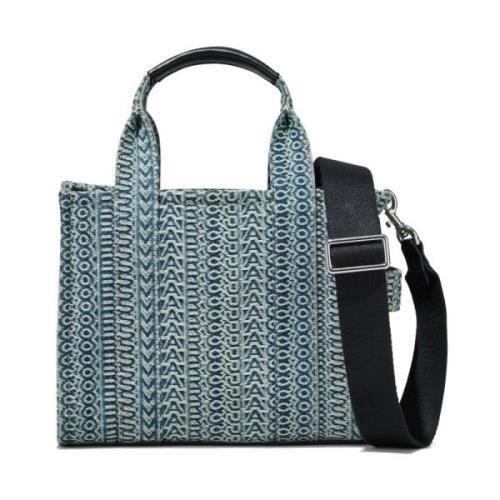 Marc Jacobs Blå Monogram Jacquard Toteväska Blue, Dam