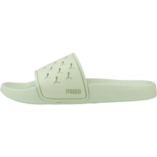 Puma Cut Out Sliders Green, Herr