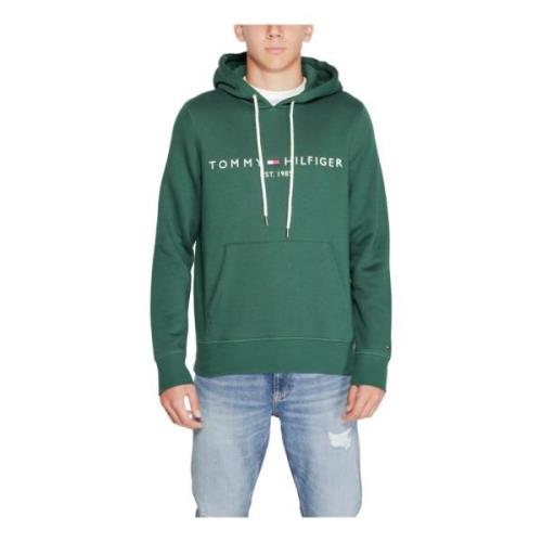 Tommy Hilfiger Grön Tryckt Huva Tröja Män Höst/Vinter Green, Herr