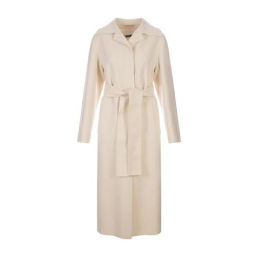 Jil Sander Elegant Brun Ull Långrock Brown, Dam