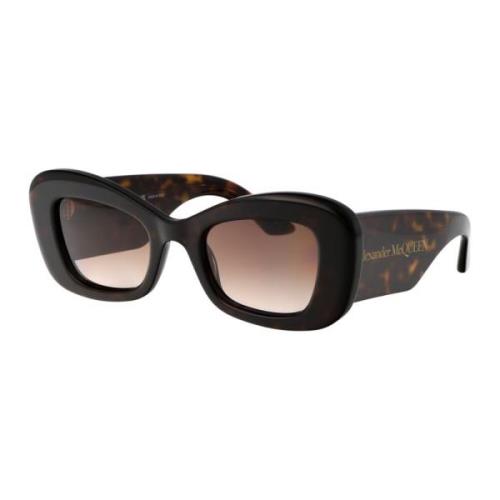 Alexander McQueen Stiliga solglasögon Am0434S Brown, Dam