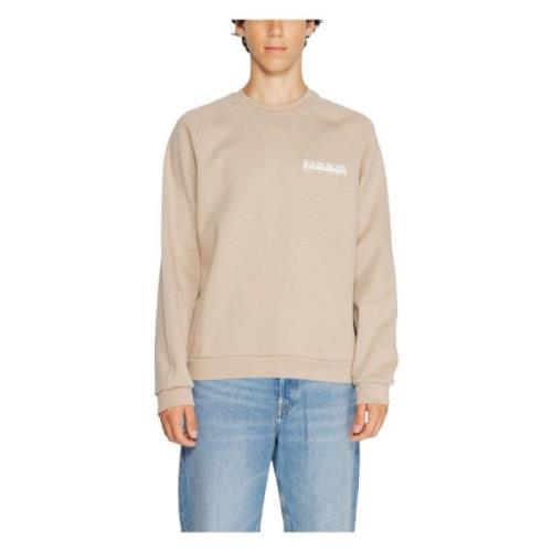 Napapijri Beige Print Sweatshirt Män Höst/Vinter Beige, Herr