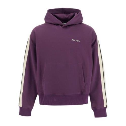 Palm Angels Randig Boxy Sweatshirt med Känguruficka Purple, Herr