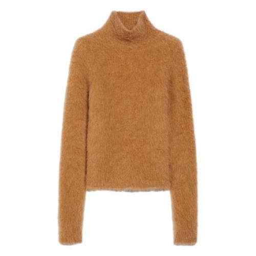 Sportmax Alpaca Blend Mock Neck Sweater Beige, Dam