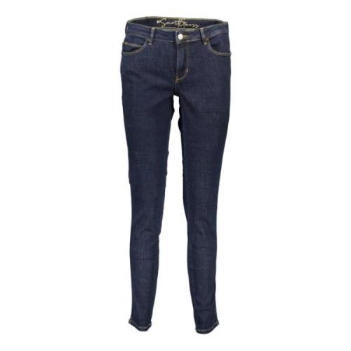 Guess Blå Skinny Jeans i Bomull med Logotyp Blue, Dam