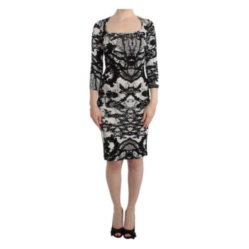 Roberto Cavalli Elegant Tryckt Jersey Kjol Black, Dam