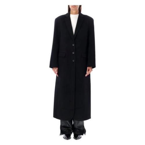 Anine Bing Svart Ull Quinn Coat Ytterkläder Black, Dam