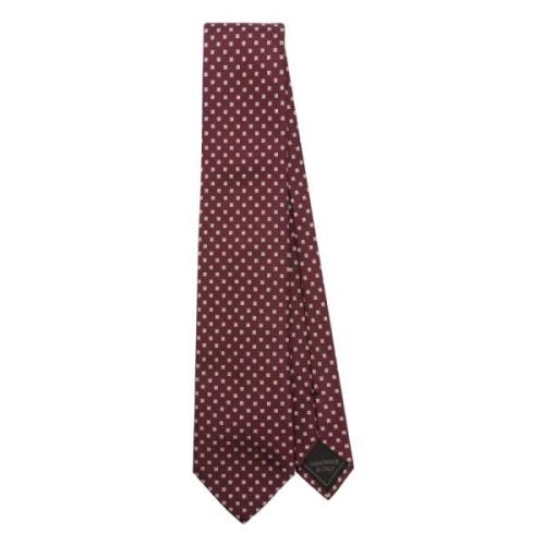 Brioni Lyxig Sidenslips, Italiensk Designerskod Red, Herr