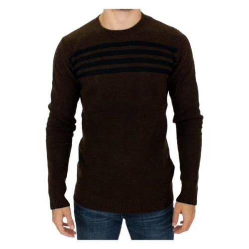 Costume National Randig Pullover med Rund Hals Brown, Herr