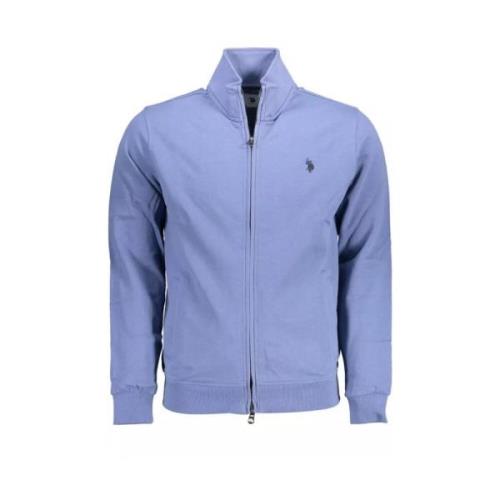 U.s. Polo Assn. Blå Broderad Dragkedja Sweatshirt Blue, Herr