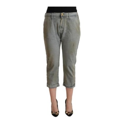 Cycle Gr Mid Waist Skinny Cropped Byxor Gray, Dam