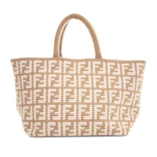 Fendi Vintage Pre-owned Stickat totevskor Beige, Dam