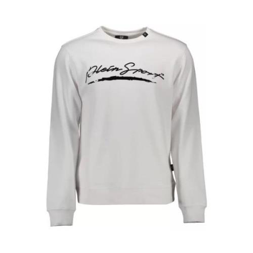 Plein Sport Grafiskt Sweatshirt fr Mn White, Herr