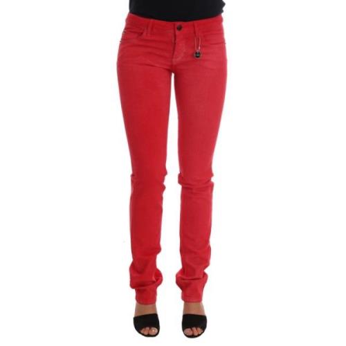 Costume National Röda Slim Designer Jeans Red, Dam