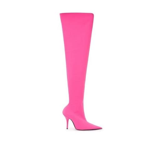 Balenciaga Elegant Rosa Polyester Ankelboots Pink, Dam