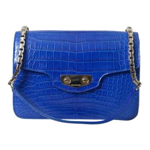 Balenciaga Elegant Alligator Kedja Axelväska Blue, Dam