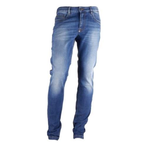 Bikkembergs Mörkblå Regular Fit Designer Jeans Blue, Herr