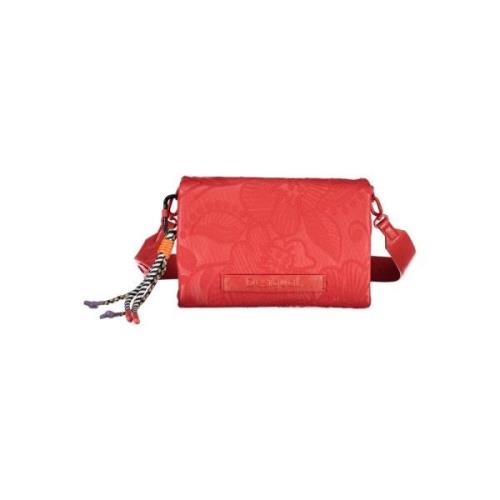 Desigual Stilig Polyeten Handväska med Justerbar Rem Red, Dam