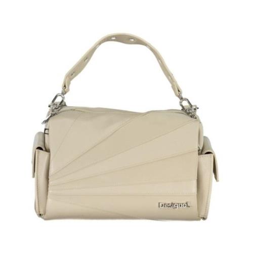 Desigual Beige Handväska med Avtagbar Axelrem Beige, Dam