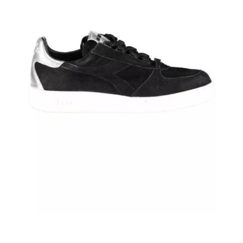 Diadora Elegant Svart Lädersneakers med Detaljer Black, Dam