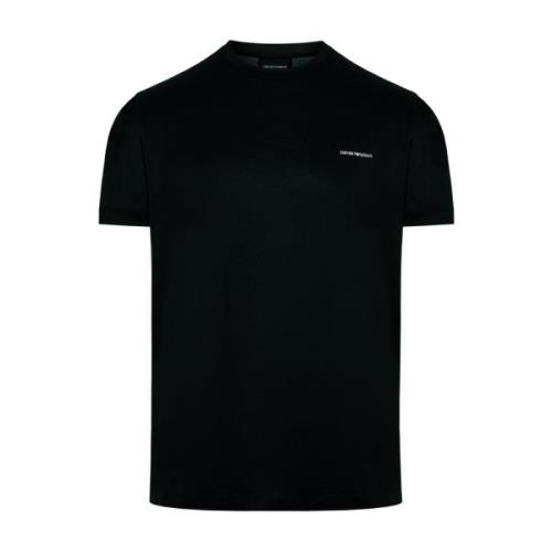 Emporio Armani Bomull T-shirt med Designers Code Black, Herr