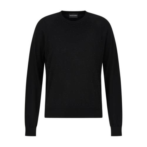 Emporio Armani Svart Finstickad Crew Neck Tröja Black, Dam