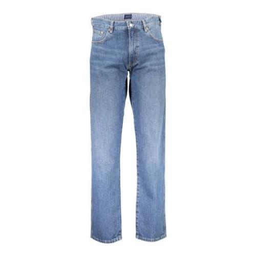 Gant Faded Blå Bomulls Jeans Byxor Blue, Herr