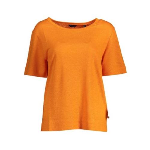 Gant Elegant linne T-shirt med bred halsringning Orange, Dam