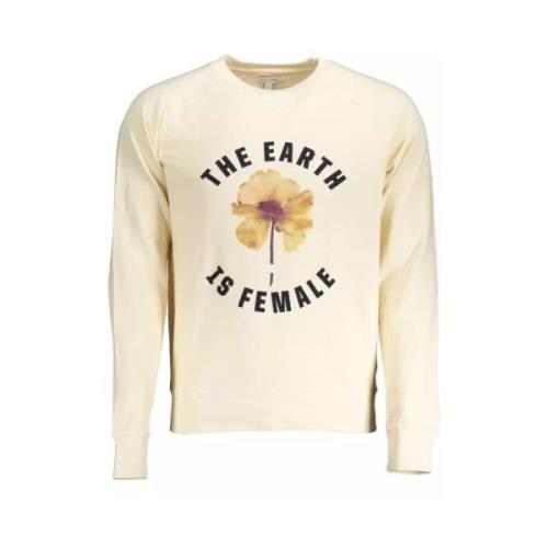 Gant Stiligt Beige Bomullsweatshirt med Logotryck Beige, Herr