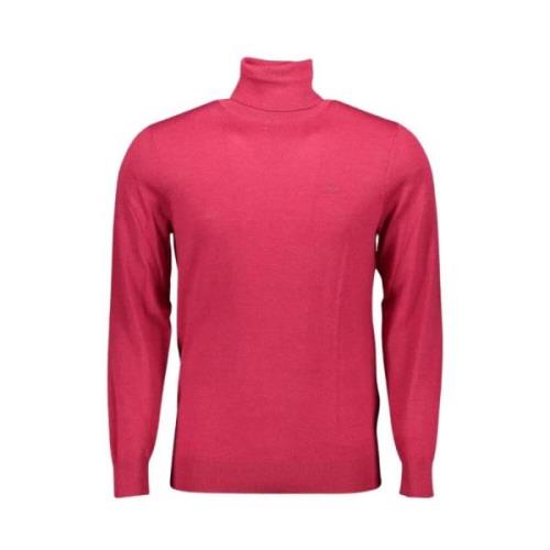 Gant Elegant Ull Turtleneck Tröja i Rosa Red, Herr