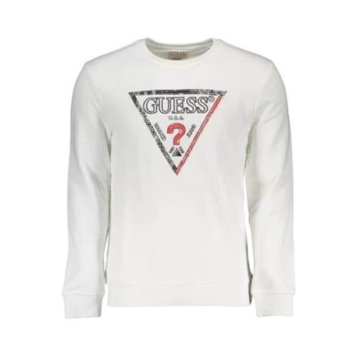 Guess Vit Slim Fit Sweatshirt med Rund Hals White, Herr